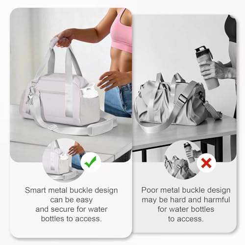Mini Gym Bag for Women Girls Small Gym Tote Bag with Wet Compartment Waterproof Travel Duffle Bag Cute Workout Sport Bag - color: Grey-14in
