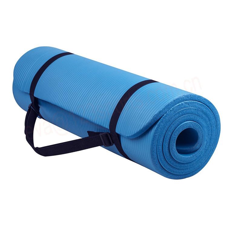 Extra Thick Yoga Mat, 10mm NBR Exercise Mat with Carry Strap, Non-Slip for Home & Gym Workouts, 72x24 inches