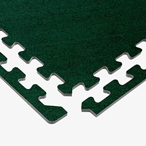 We Sell Mats 3/8 Inch Thick Interlocking Foam Carpet Tiles Durable Carpet Squares Anti Fatigue Support for Home Office or Classroom Use - color: Hunter Green, style: 16 Square Feet (4 Tiles)