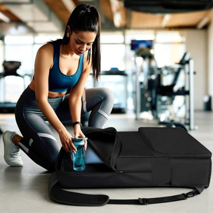 INFANZIA Yoga Mat Carrier Bag,30L Waterproof Tote with Shoulder Strap - color: Black