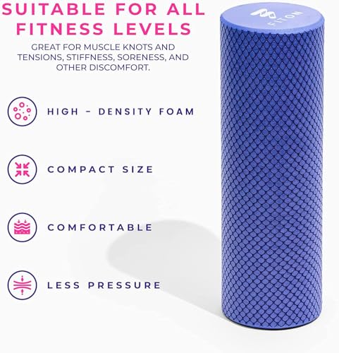 FitOn - 12"x4" Travel Sized Recovery Roller & 2-Pack of Yoga Blocks Bundle - Workout Equipment Set for Gym and Home Exercise - Workout with Durable Foam Roller & High-Density EVA Foam Yoga Blocks