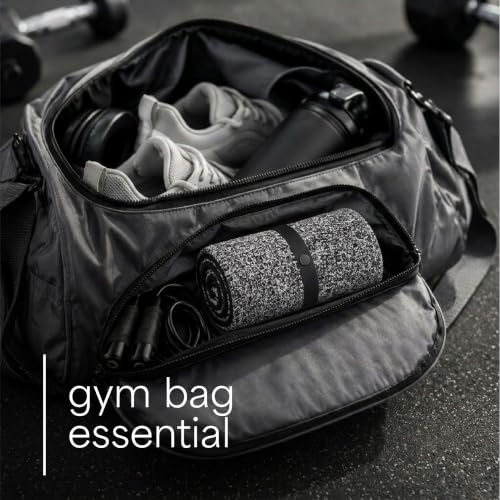 S&T INC. Microfiber Gym Towels, 6 Pack, 16" x 27" - color: Heathered Black