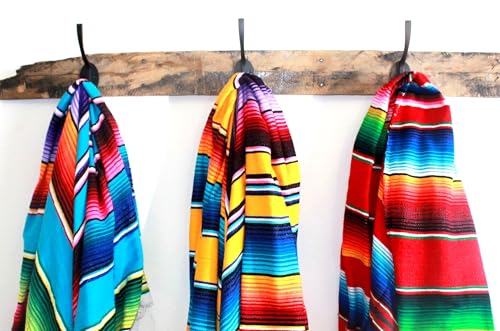 Del Mex Mexican Serape Blanket (X-Large, Red) - color: Red, size: X-Large