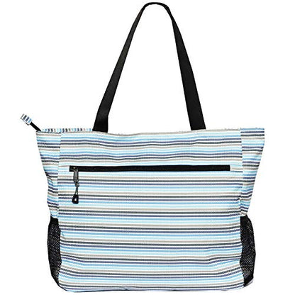 ESVAN LARGE BEACH BAG Water Resistant Lightweight 20 inch Women Oversize Tote Bag for Gym Beach Travel Pool Yoga Nurse - color: W