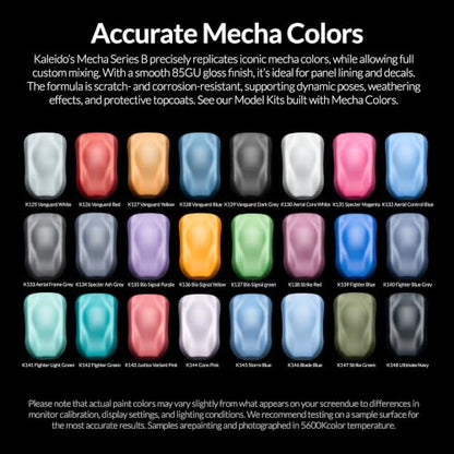 Gaahleri Kaleido Water-Based Airbrush Paint Kit 24 Mecha Colors Set B | Acrylic Paint, Pre-Thinned, High Gloss, Fast-Drying, with Thinner & Cleaner - color: 24 Mecha Colors Set B
