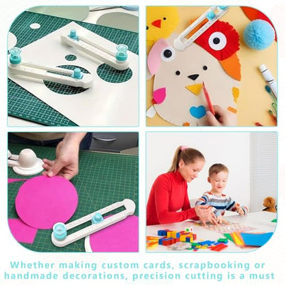 Circle Cutter Paper 2-20cm Adjustable | For Crafts Scrapbooking Card Making; Rotary Cutting Tool With Bottom Blade Guard, Non-Slip Base, Easy Operation