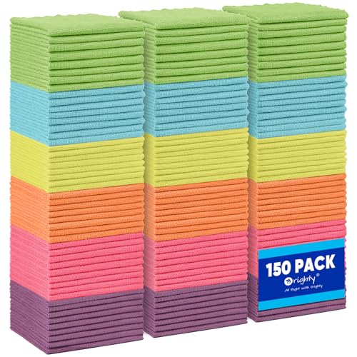 Orighty Microfiber Cleaning Cloth Bulk, 150 Pack Cleaning Rags 12x12 inch - color: Multicolor, size: 150 Pack