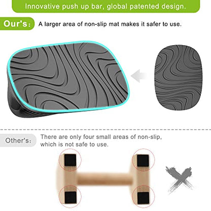 Kipika Push Up Bars, Pushup Stands, Anti-Slip Soft Plastic Push Up Handles, Bottom Anti-Slip Pad, Strength Training Equipment, Perfect for Floor Workout Exercise - color: Black