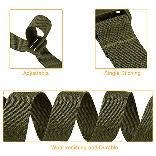 MAGARROW 24" 40" 60" 100" Strap Buckle Packing Straps Adjustable 1-Inch Belt - color: Army Green (4-Pack), size: 1" Wide - 40" Long