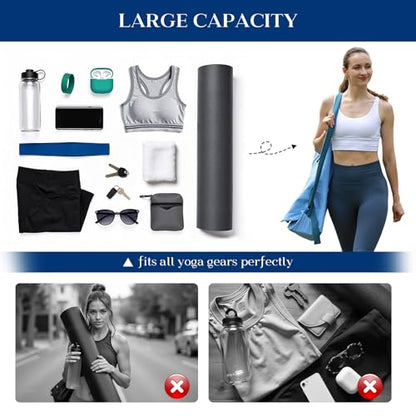 Tumaz Yoga Mat Bag | Padded Adjustable Shoulder Strap | Fits Up to 26" Mats | Multi-Pocket Storage for Essentials | Heavy-Duty G-Hook Closure | Lightweight & Durable for Yoga, Pilates & Fitness