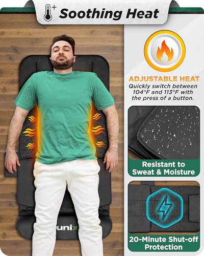 Lunix LX27 Heated Stretching Mat Massager – Upper Body Massage Mat Back Stretcher for Tension Release, Deep Tissue Lumbar Massager for Flexibility & Recovery