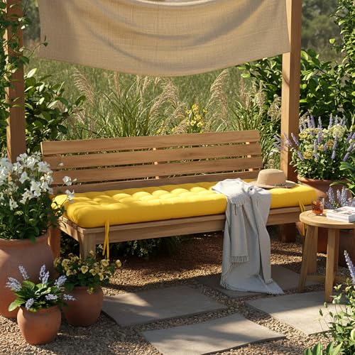 Vercraft Long Floor Cushion Large Floor Cushion with Brushed Cotton 74.8 x 27.5 x 3.15 in Jumbo Lounger Pillow for Outdoor Indoor Bay Window Meditation Yoga Reading Sleeping(1 Pc,Yellow) - color: Yellow