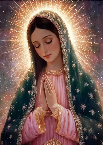 koemhxb Paint by Numbers Kit for Adults, Virgin Mary Religious Art, Acrylic Painting on Canvas, DIY Art Set for Beginners, Home Wall Decor Gift, 16x20 Inch - color: MulVirgin Mary\