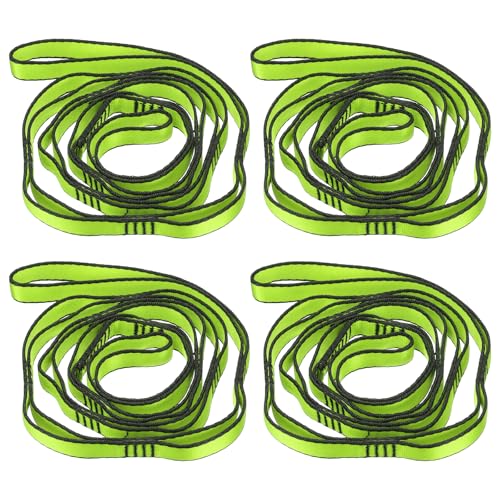 PATIKIL Daisy Chain Straps, Strong Climbing Strap Adjustable Nylon Chain Sling with Loops for Aerial Yoga Hammock Swing - color: Green, size: 59 Inch