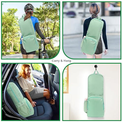 Yoga Mat Bag Carrier with Mesh & Zipper Pockets - color: Green