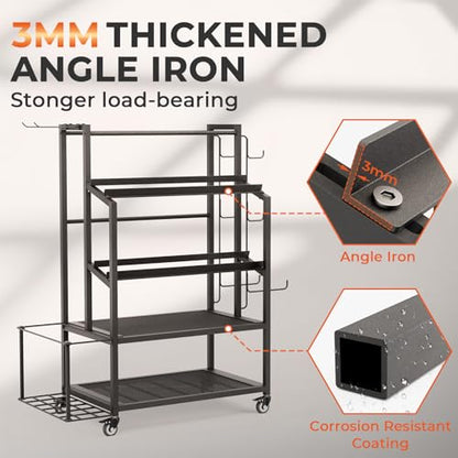600LBS Dumbbell Rack Weight Stand - Bonvork Adjustable Weight Rack for Dumbbells, Home Gym Storage Rack for Yoga Mat Foam Roller Kettlebells, Workout Equipment Storage Organizer With Wheels