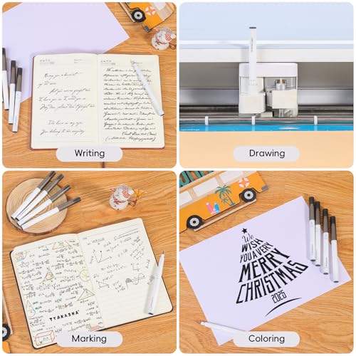 Black Glitter Gel Pens Compatible with Cricut Maker 3/Maker 4/Maker/Explore 3/4/5/Air 2/Air, 7 Pack Medium Point Pens for Writing Drawing DIY Crafts - color: Black Glitter