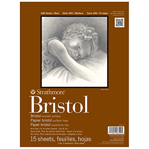 Strathmore 400 Series Bristol, 2-Ply Smooth, 11"x14" Tape Bound, 15 Sheets - color: Smooth, 2 Ply, size: 11x14
