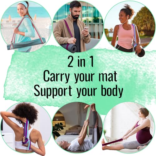 TECEUM Yoga Mat Strap – Extra Soft & Thick Cotton Carrier for All Mats - color: Gray, size: 64 IN