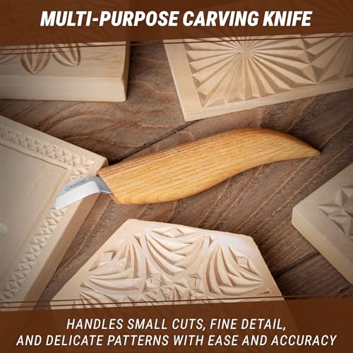 BeaverCraft Chip Carving Knife C6 1" - Wood Carving Tools for Beginners and Kids - Small Whittling Knife for Detail