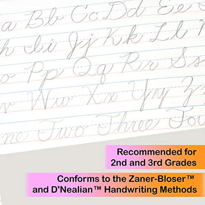 BAZIC Cursive Writing Pad, 10.5 x 8 Inch | 50-sheet cursive writing pad, Solid baselines and a dashed center guideline for handwriting