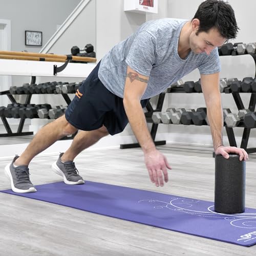 OPTP AXIS Firm Density Foam Roller – Round, Black, 12"L X 6" | High density firm foam roller for physical therapy, yoga, Pilates, fitness exercise & sports training, Heat-molded EPP foam - color: Black - 12" X 6" Round