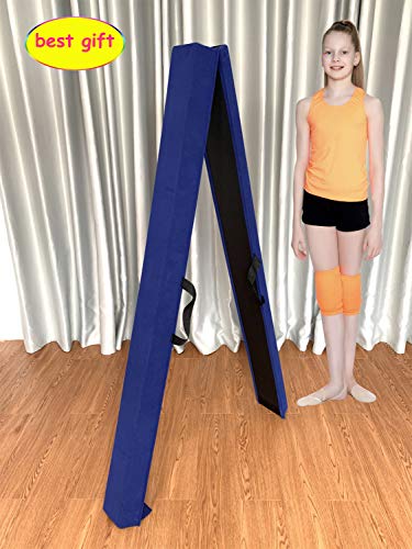 Marfula 6 FT / 8 FT / 9 FT Folding Gymnastics Beam Foam Balance Floor Beam - color: Blue, size: 6 Ft