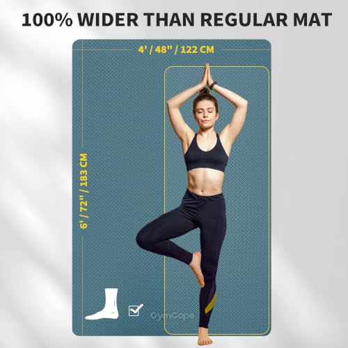 Extra Large Yoga Mat – 72"x48" or 78"x57", 1/4"–1/2" Thick Mat for Women & Men, TPE Non-Slip Pilates Mat for Home Gym, Yoga, Stretching, Meditation - color: Ocean Blue, size: 72x48x1/4inch