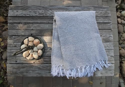 Open Road Goods Solid Color Mexican Yoga Blanket – Large Handwoven Throw for Yoga, Beach, Camping or Home – Soft and Durable Cotton Blend - color: Grey Blanket