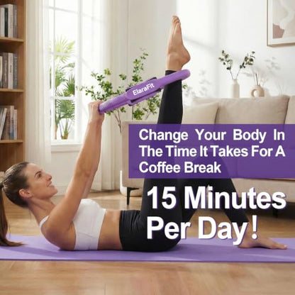 Home Pilates Ring and Ball Set for Women with 5 Resistance Bands 13 inch Magic Circle Workout Starter Kit for Beginners Full Body Toning 15 Min Daily Routine - color: All Purple