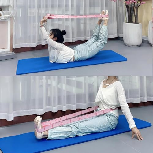 Multi-Loop Stretch Band - Yoga, Pilates, Ballet, and Physical Therapy Stretching Strap for Flexibility, Leg Stretching, and Exercise - Durable Stretching Equipment - color: Pink - 11 Loops