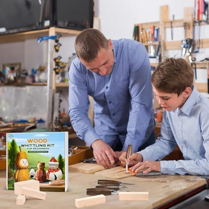 IMYMEE Wood Whittling Kit for Beginners-Complete Whittling Set with 4pcs Wood Carving Knives & 8pcs Basswood Wood Blocks-Perfect Wood Carving Kit Set-Includes Wood Carving Tools for Adults and Kids - color: 25pcs