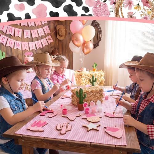 Saypacck 24 Pcs Cowgirl Party Favors Wooden Paint Craft Kits | Cowgirl Painting Crafts, Birthday Goodie Bag Fillers, Thank You Gifts for Kids Celebrations Decor - style: Cowgirl