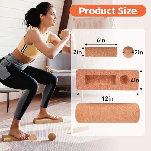Cork Foot Strengthener & Balance Trainer Set – 4-in-1 Foot Mobility System with Roller, Massage Ball & Toe Bands | Improve Stability, Fix Over-Pronation, Enhance Balance & Restore Natural Foot Function