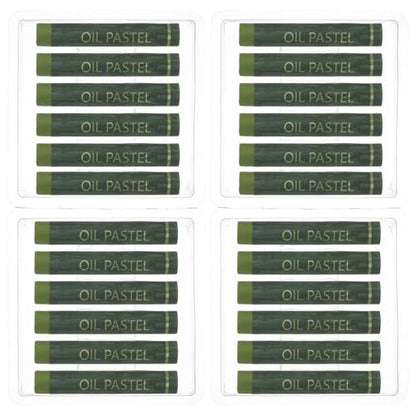 PATIKIL Olive Green Oil Pastels, 24Pcs Soft Oil Crayons Creamy Pastels Stick Art Supplies for Art Painting Drawing Blending Graffiti for Drawing Beginners Artists - color: Olive Green
