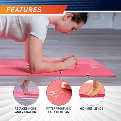 Circuit Fitness by Marcy Non-Slip Multi-Purpose Exercise Yoga Mats with Carrying Strap Multi-Thickness, Multi-Color Options - color: Mint Green, size: 1/4-inch