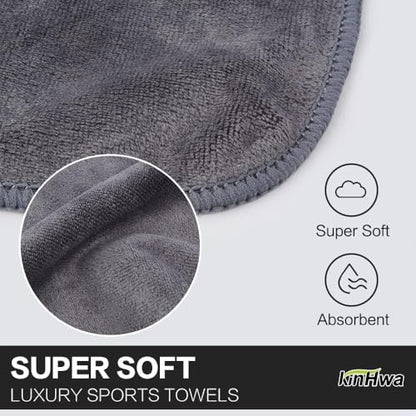 KinHwa Gym Towels for Men, Quick Dry Microfiber Sweat Towels, 6 Pack Gray - color: Gray, size: 16inchx31inch 6 Pack