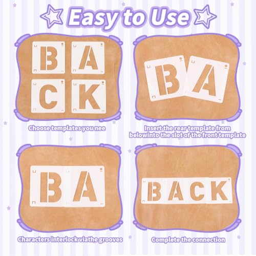 120Pcs Letter Stencils Reusable Letter Number Stencils for Painting Craft | Small Plastic Alphabet Number,Drawing Stencil,on Wall,Wood,Chalkboard,Fabric,DIY Art Project,1+2+3 Inch - size: 1+2+3 Inch