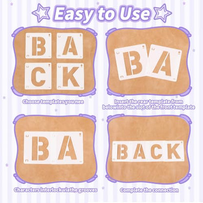 120Pcs Letter Stencils Reusable Letter Number Stencils for Painting Craft | Small Plastic Alphabet Number,Drawing Stencil,on Wall,Wood,Chalkboard,Fabric,DIY Art Project,1+2+3 Inch - size: 1+2+3 Inch