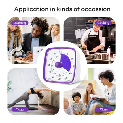 Yunbaoit Visual Timer with Night Light, 60 Minute Countdown, Purple - color: Purple