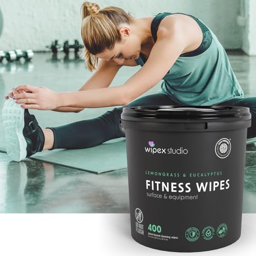 Wipex Gym Wipes Bucket Refill Roll - EWG Verified - Plant-based Fitness Equipment Wipes, Lemongrass, Eucalyptus & Vinegar Wipes to Clean Surfaces, Yoga Mat & Gym Cleaner, 400 Count (Pack of 2) - size: 1 Count (Pack of 800)
