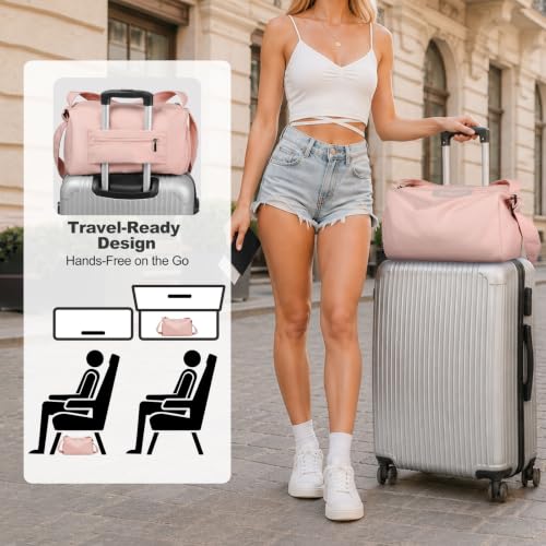 Womens Mini Gym Bag with Shoe Compartment 20L, Soft Pink - color: Soft Pink