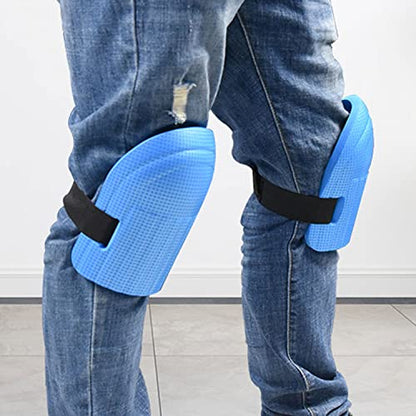 WWZMDiB 1 Pair Waterproof EVA Foam Knee Cushion with Adjustable Hook and Loop Straps, Home & Gardening Knee Pads for Women and Men (Blue)