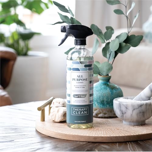 Therapy Clean All Purpose Cleaner Sea Salt & Eucalyptus (Pack of 6) - 100% Natural Fragrance, Plant-Based Multipurpose Cleaner - size: 24 Fl Oz (Pack of 6)