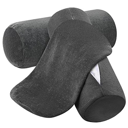 Remerry 2 Pcs 16 x 6 Inches Velvet Neck Roll Pillow Cover with Zipper, Soft Bolster Pillowcases for Cylindrical Pillow (Cover Only, Bolster Not Included)(Ash Black) - color: Ash Black, size: 16 x 6 Inches