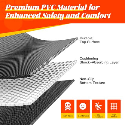 VTORY Extra Thick Large Exercise Mat, 8mm PVC Large Workout Mat 7x5/6x4 - size: 6'x4'x8mm Standard