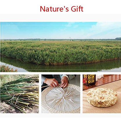 HUAWELL 2 Pack Tatami Floor Pillow Sitting Cushion Bigger Size,Round Padded Room Floor Straw Mat for Outdoor Seat (Dia: 19.7) - style: 19.7 Inch