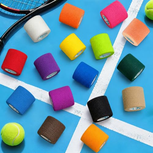 OK TAPE Self Adhesive Bandage Wrap 2 Inch x 5 Yds 64 Rolls - Black | Elastic Cohesive Bandage Wrap Supports Wrists & Ankles Without Clips Ideal for Sports First Aid Vet care - color: Black, size: 2inx5yds