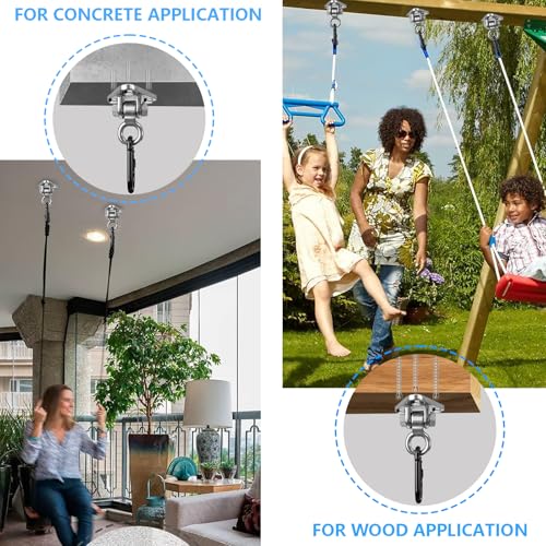 Heavy Duty Swing Hanger Bracket, 1000 lbs Capacity, 304 Stainless Steel Swing Mount with Threaded Hook, for Indoor/Outdoor Porch Swing, Hammock, Gym Rings, Punching Bag Hardware - size: 3 holes-1Pack