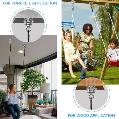 Heavy Duty Swing Hanger Bracket, 1000 lbs Capacity, 304 Stainless Steel Swing Mount with Threaded Hook, for Indoor/Outdoor Porch Swing, Hammock, Gym Rings, Punching Bag Hardware - size: 3 holes-1Pack